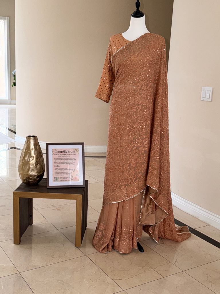 Chikenkari And Mukaish Saree